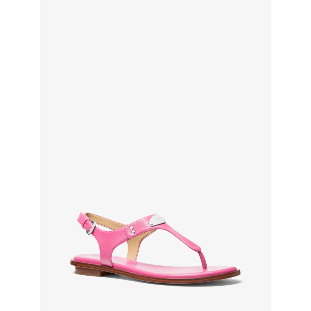 Michael Kors Logo Plate T-Strap Sandal