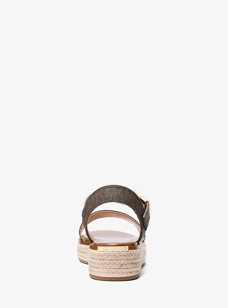 Michael Kors Richie Signature Logo Platform Espadrille Sandal BROWN
