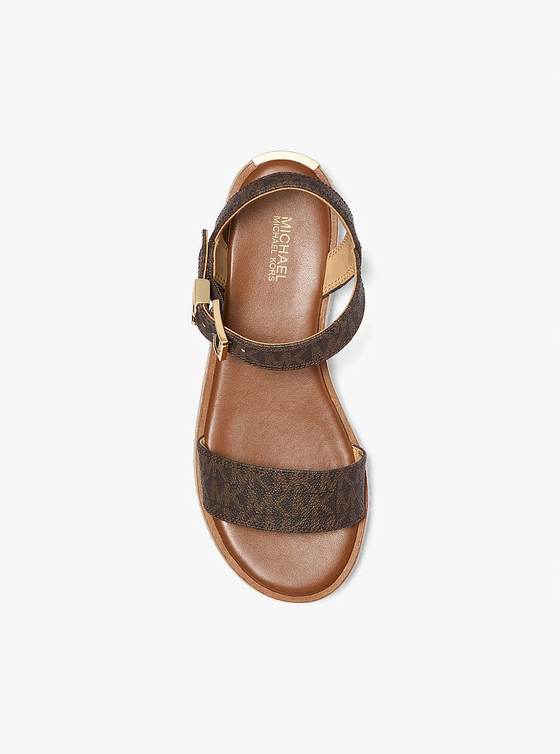 Michael Kors Richie Signature Logo Platform Espadrille Sandal BROWN