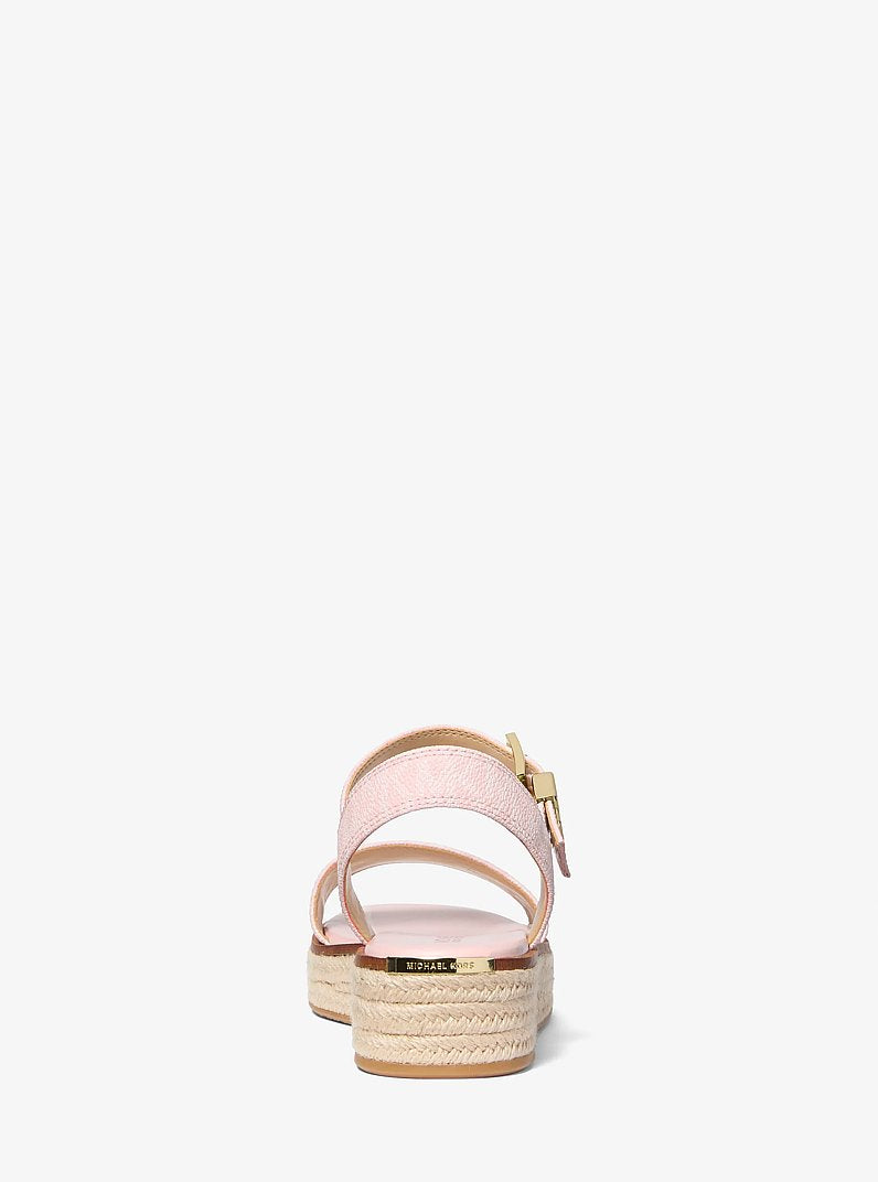 Michael Kors Richie Signature Logo Platform Espadrille Sandal POWDER BLUSH