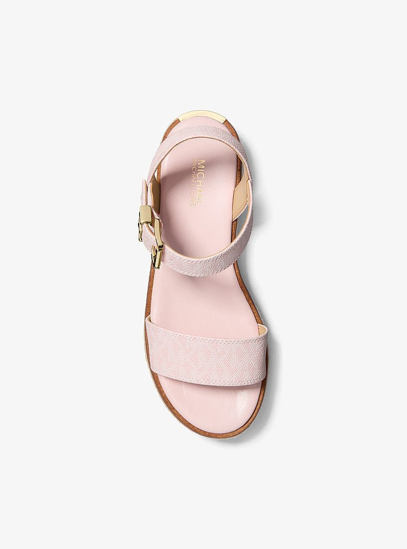 Michael Kors Richie Signature Logo Platform Espadrille Sandal POWDER BLUSH