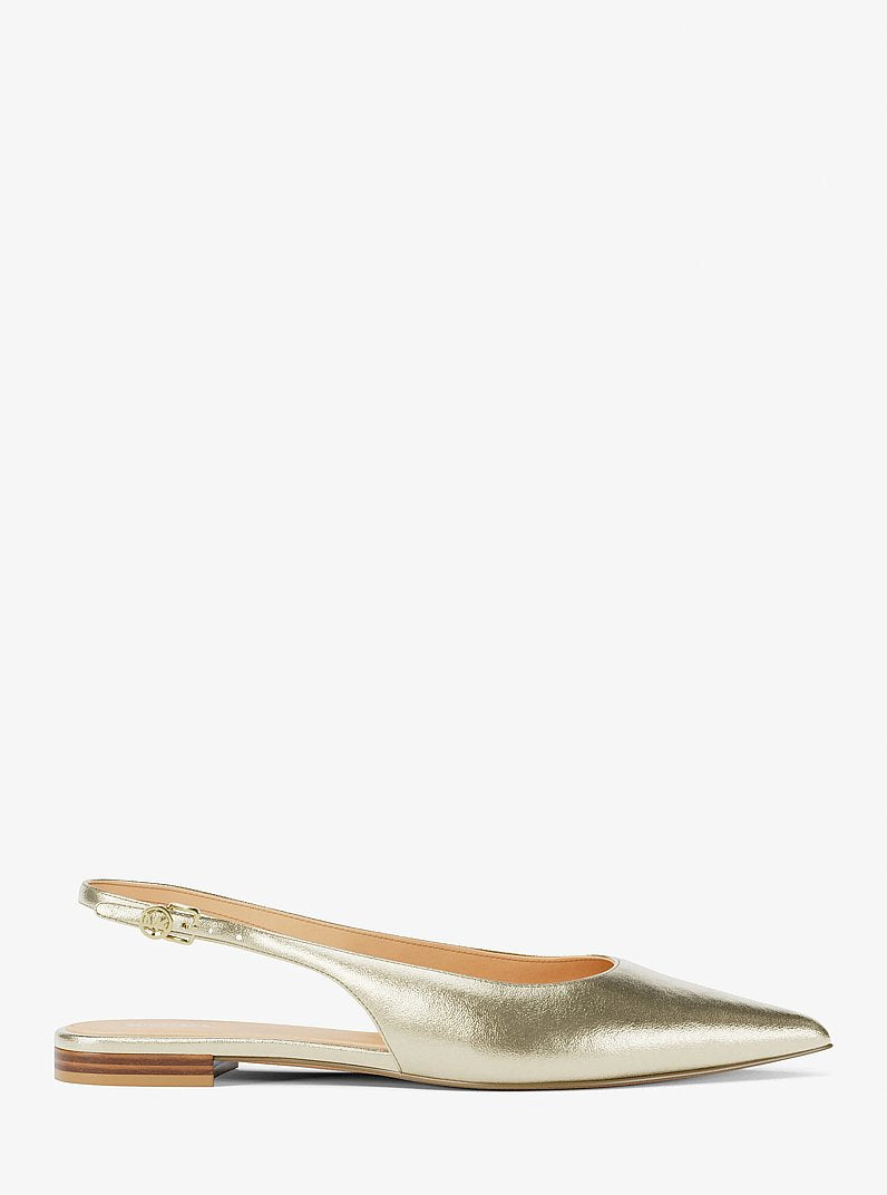 Michael Kors Amali Metallic Slingback Flat PALE GOLD