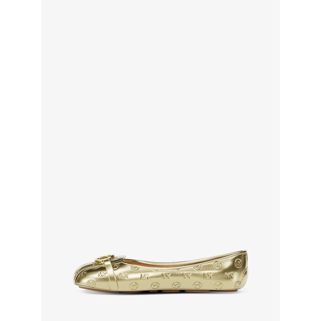 Michael Kors Fulton Metallic Logo Debossed Moccasin
