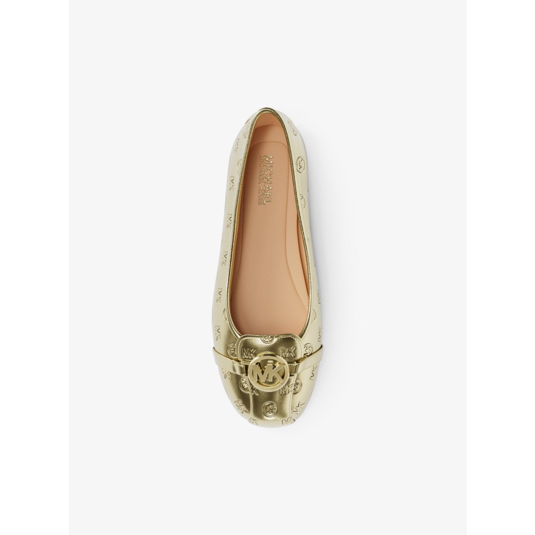 Michael Kors Fulton Metallic Logo Debossed Moccasin