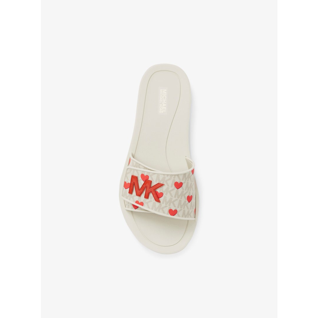 Michael Kors Palmer Printed Signature Logo Slide Sandal