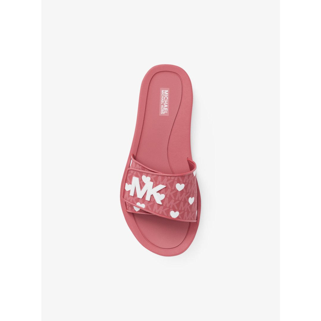 Michael Kors Palmer Printed Signature Logo Slide Sandal