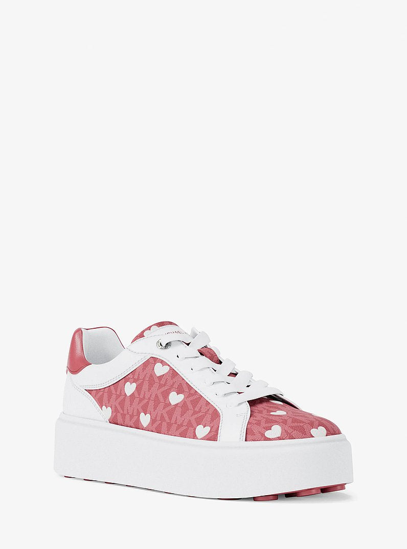 Michael Kors Romey Printed Signature Logo Platform Sneaker HIBISCUS MULTI