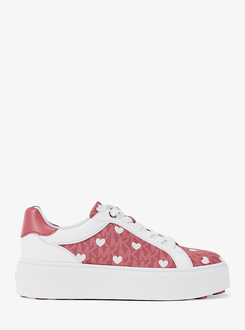 Michael Kors Romey Printed Signature Logo Platform Sneaker HIBISCUS MULTI