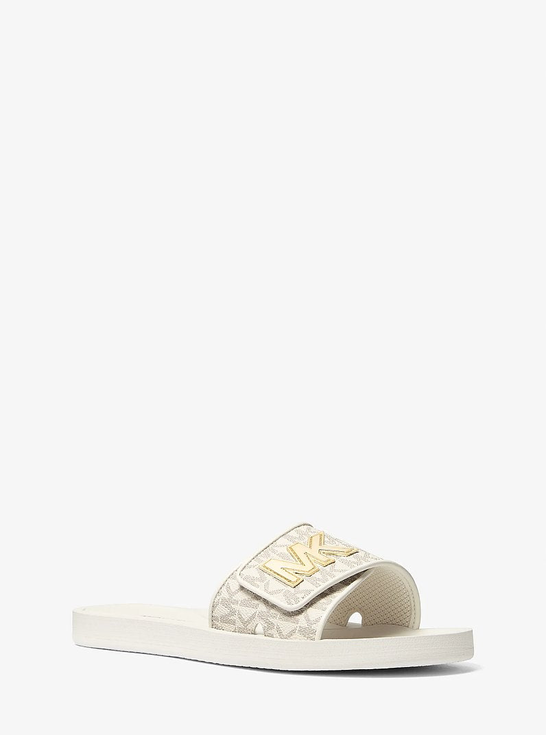 Michael Kors Palmer Signature Logo Slide Sandal VANILLA
