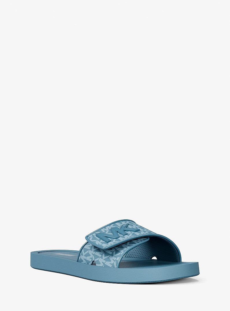 Michael Kors Palmer Signature Logo Slide Sandal DENIM