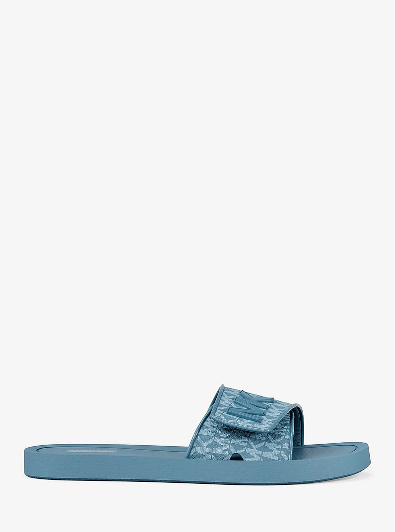 Michael Kors Palmer Signature Logo Slide Sandal DENIM