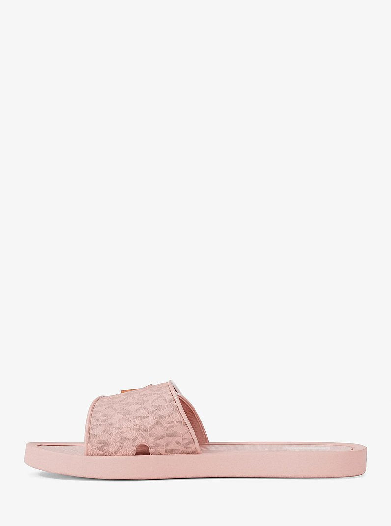 Michael Kors Palmer Signature Logo Slide Sandal POWDER BLUSH