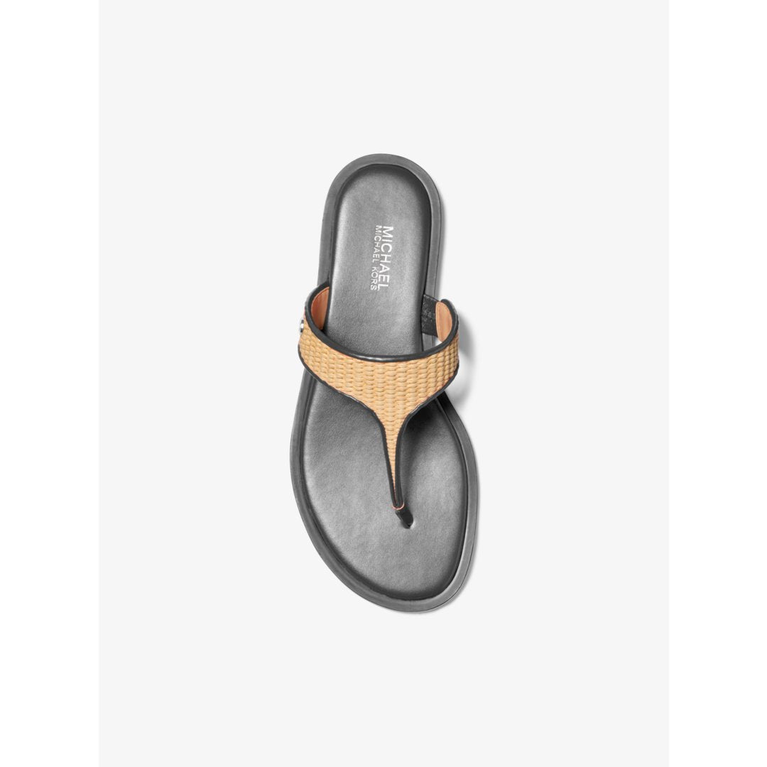 Michael Kors Carson Straw T-Strap Sandal