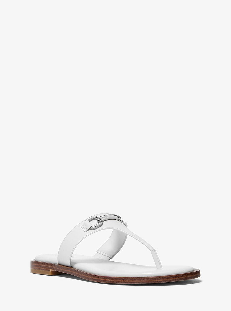 Michael Kors Carson Leather Sandal OPTIC WHITE