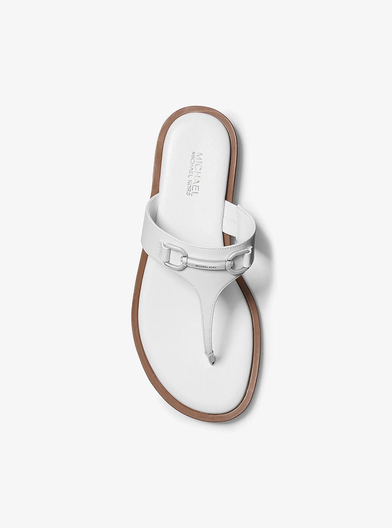 Michael Kors Carson Leather Sandal OPTIC WHITE