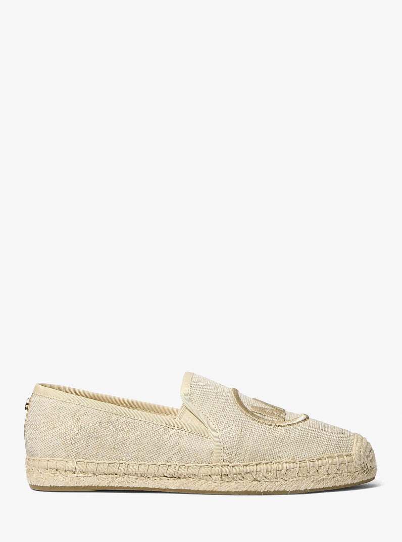 Michael Kors Hastings Metallic Canvas Espadrille PALE GOLD