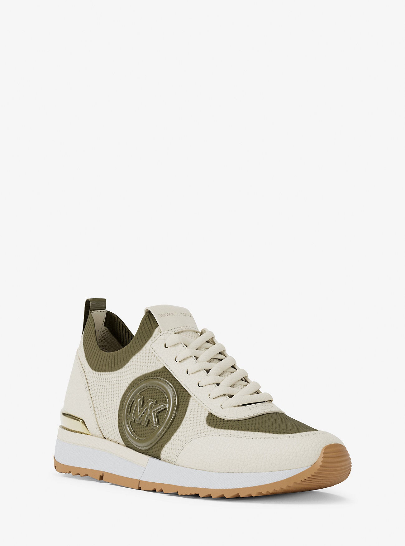 Jenkins Two-Tone Stretch Knit Trainer Olive Olive