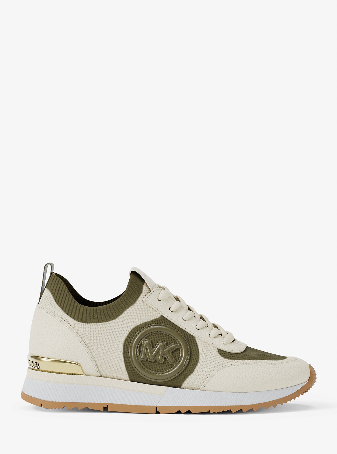 Jenkins Two-Tone Stretch Knit Trainer Olive Olive