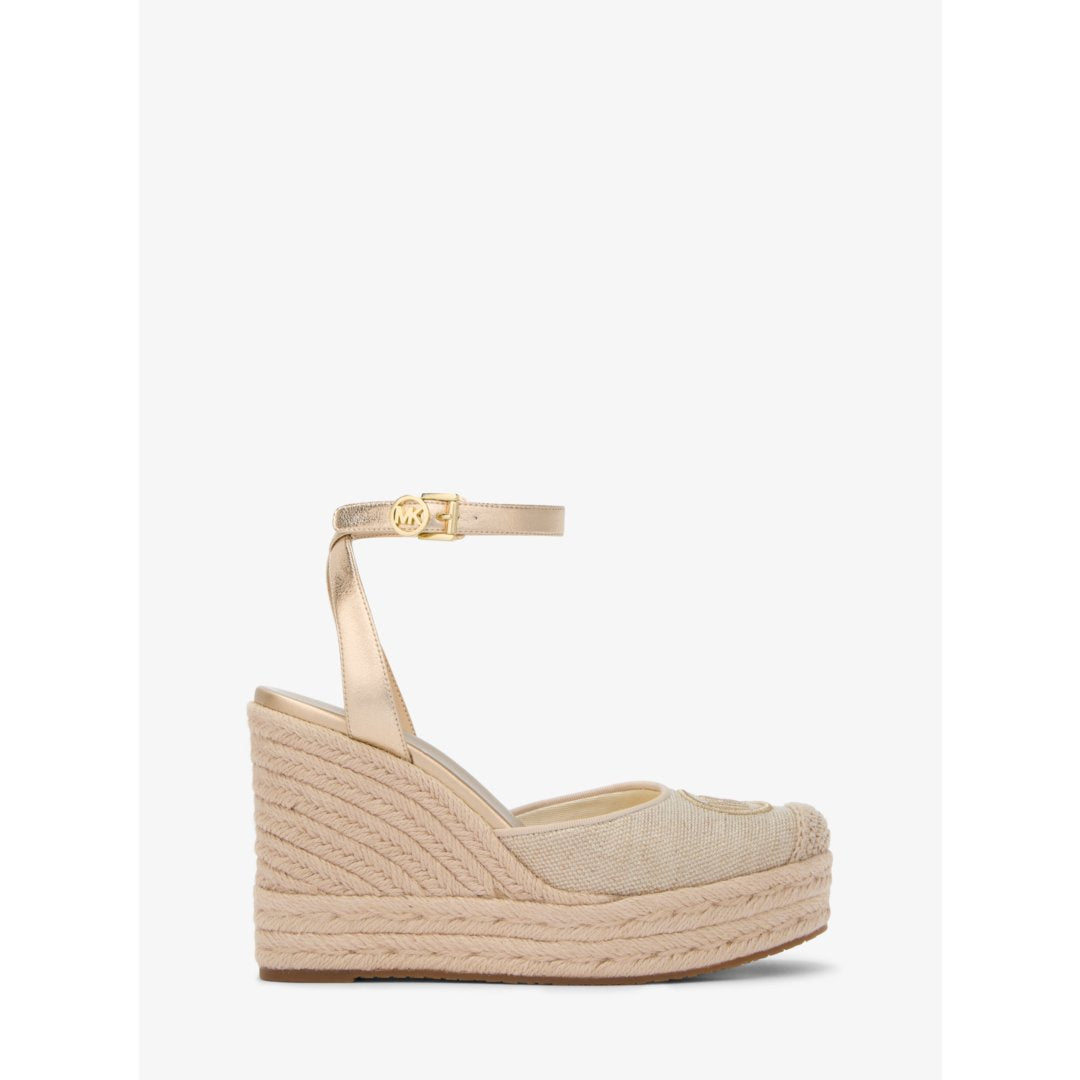Michael Kors Larissa Metallic Canvas Espadrille Wedge