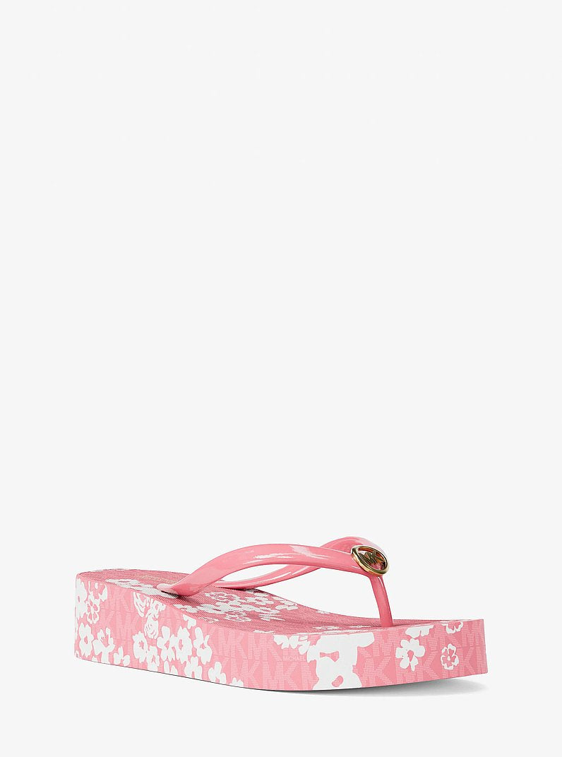 Michael Kors Bedford Printed Signature Logo Flip Flop CARNATION