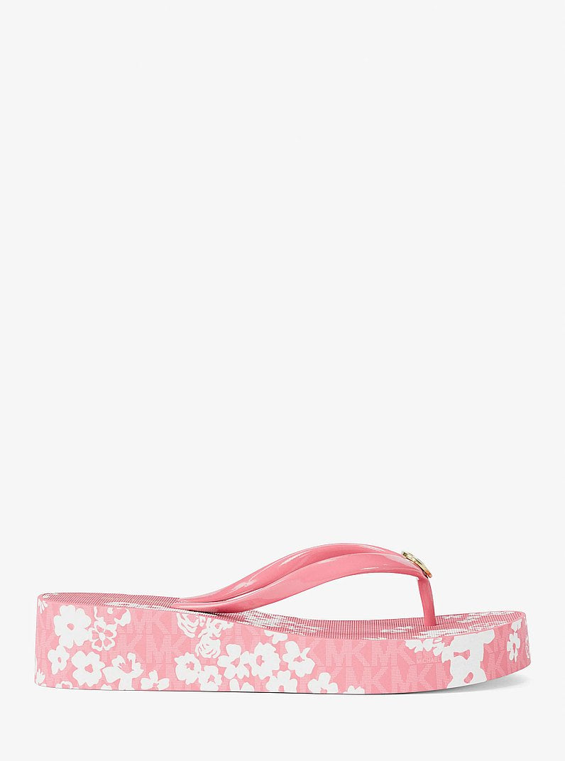 Michael Kors Bedford Printed Signature Logo Flip Flop CARNATION