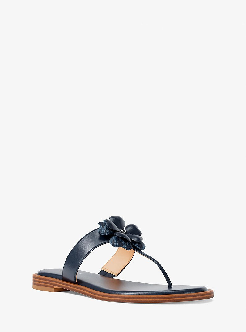 Michael Kors Callie Embellished Signature Logo Trim Thong Sandal