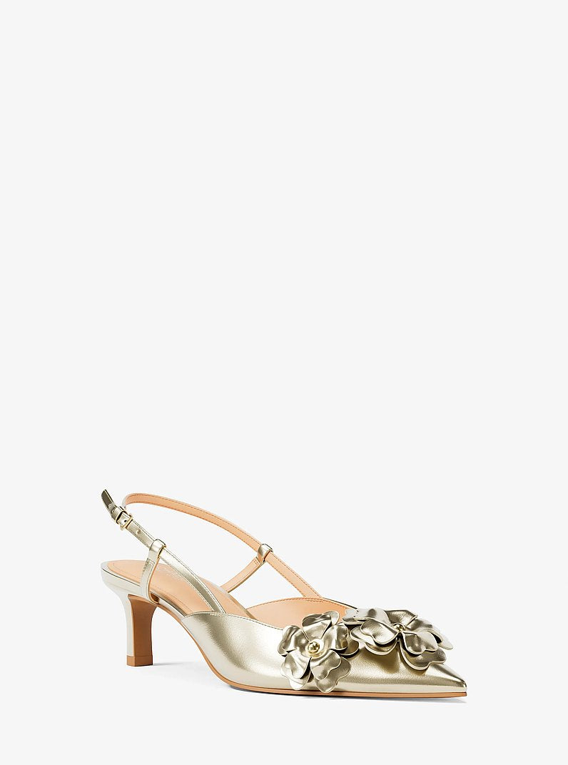 Michael Kors Callie Metallic Embellished Kitten Pump
