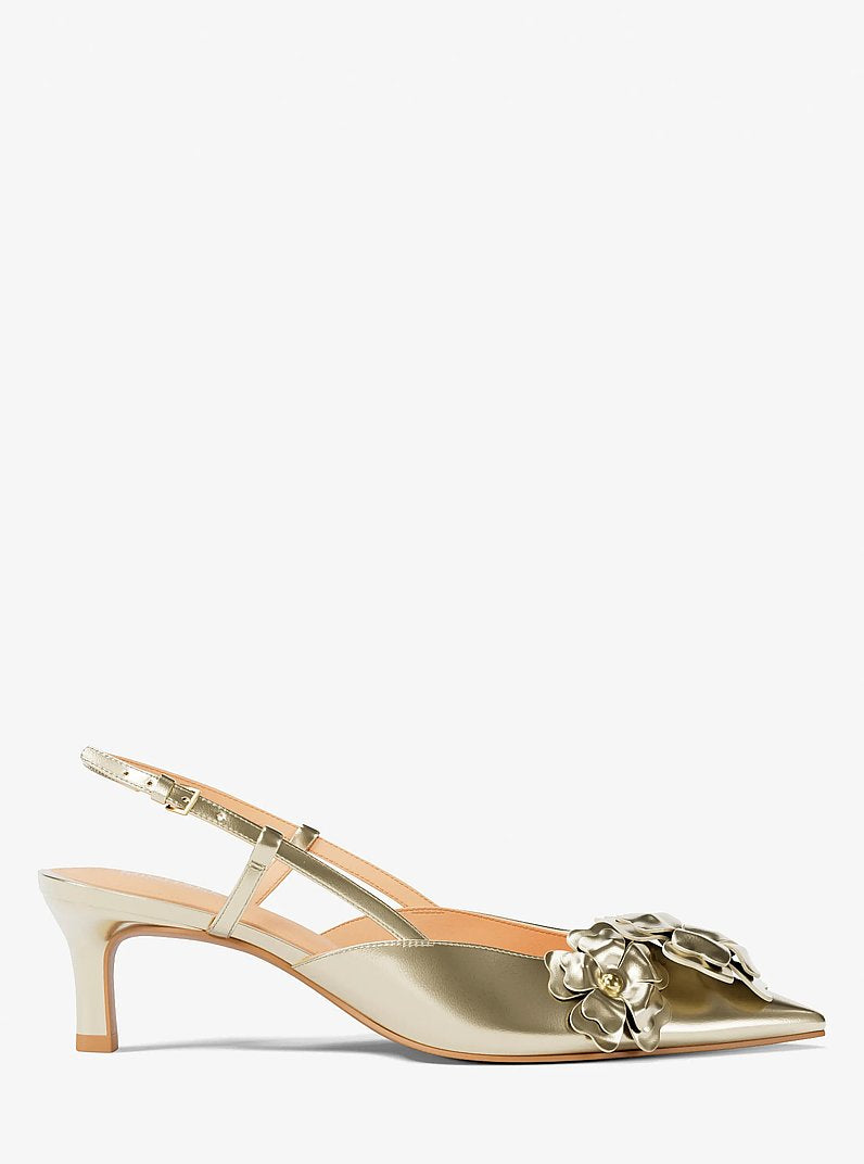 Michael Kors Callie Metallic Embellished Kitten Pump