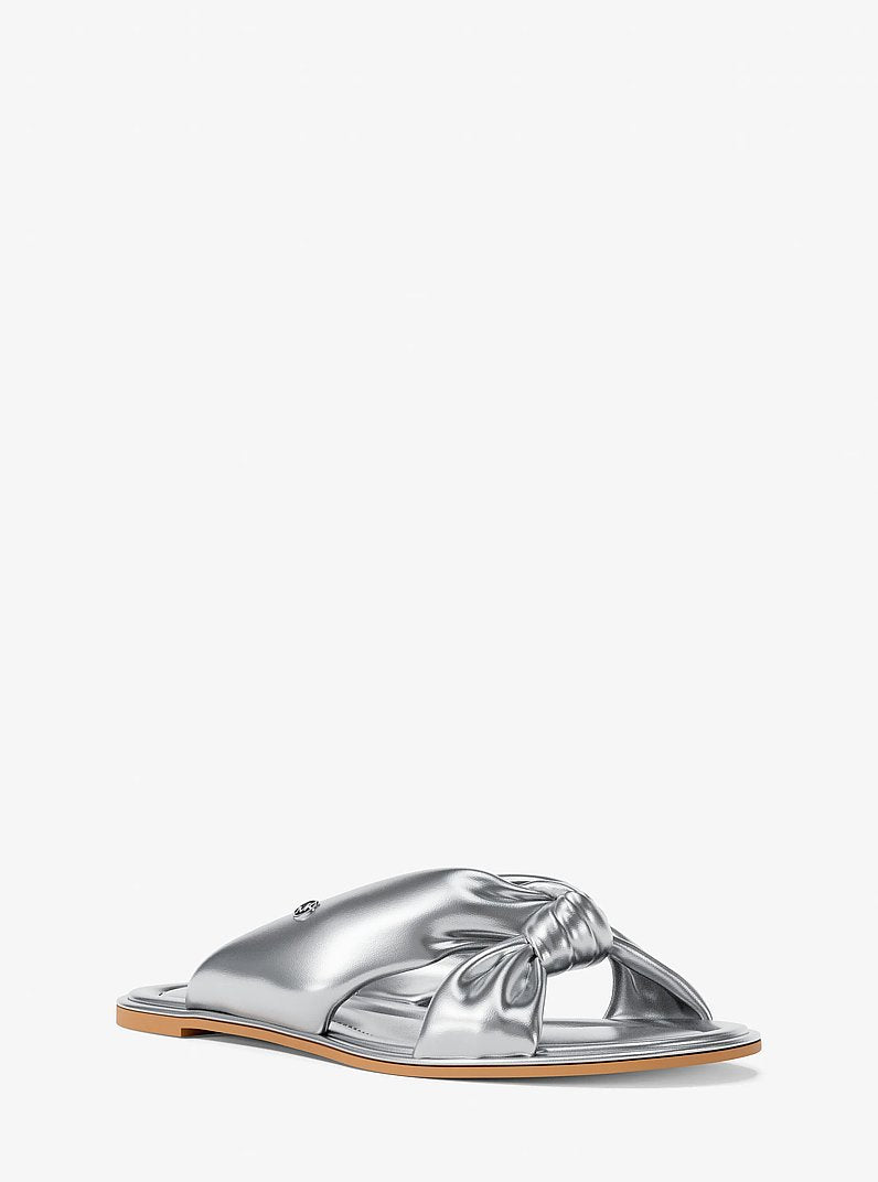 Michael Kors Elena Metallic Slide Sandal SILVER