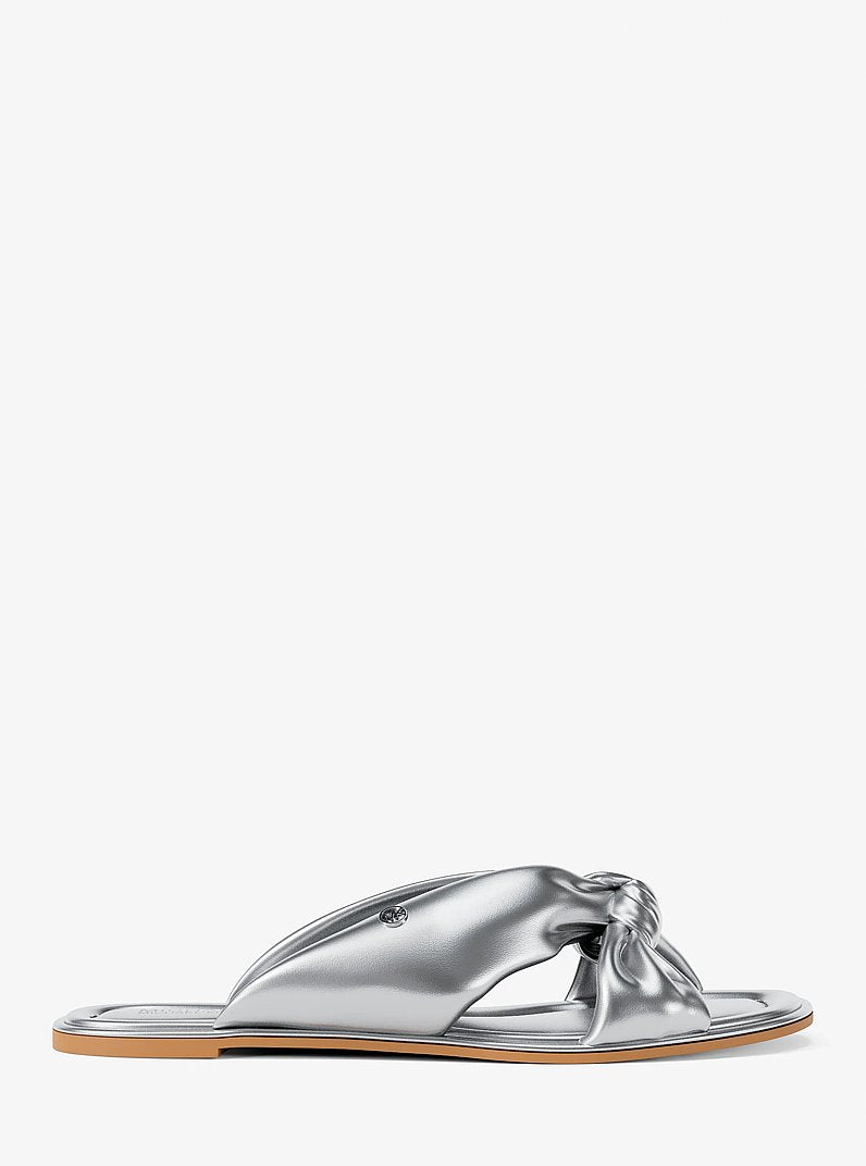 Michael Kors Elena Metallic Slide Sandal SILVER