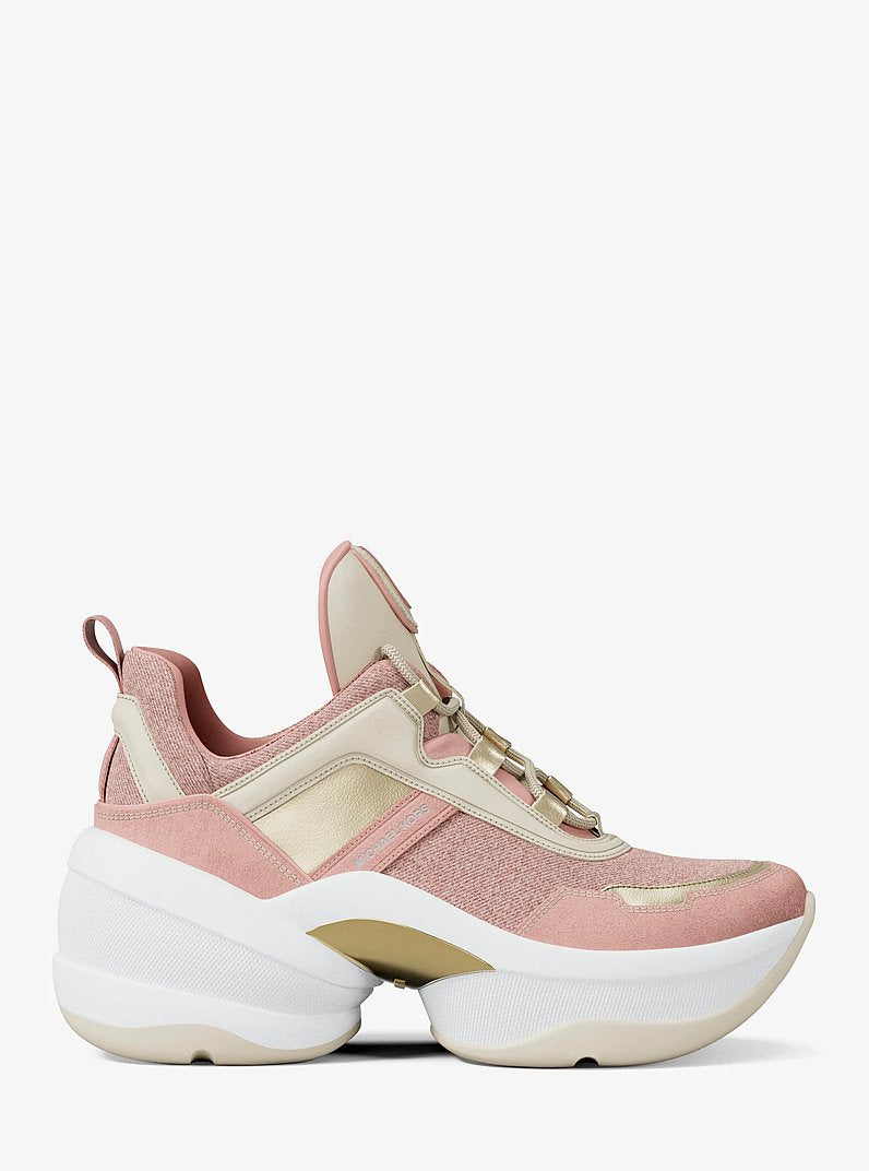 Michael Kors Olympia Mixed-Media Trainer