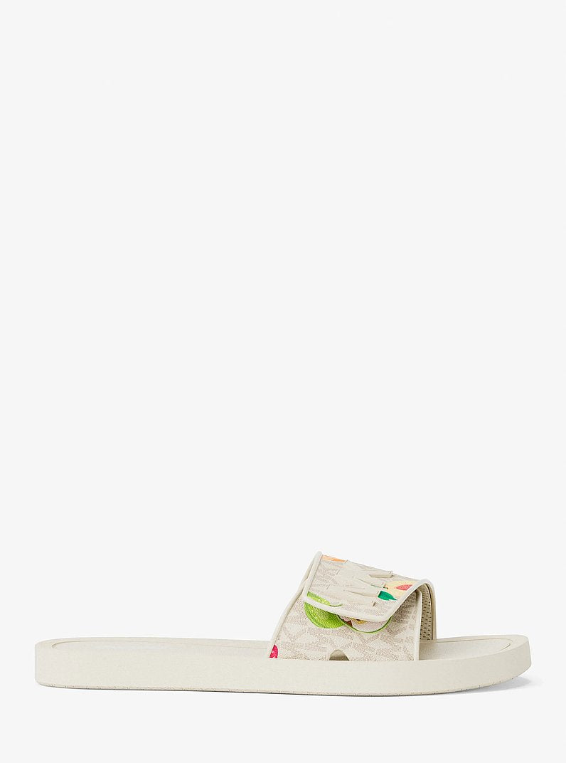 Michael Kors Palmer Printed Signature Logo Slide Sandal