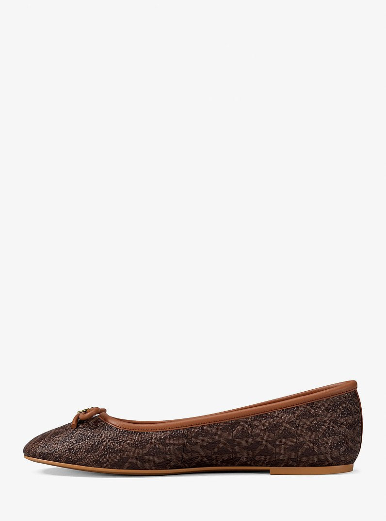 Michael Kors Savannah Signature Logo Ballet Flat BROWN
