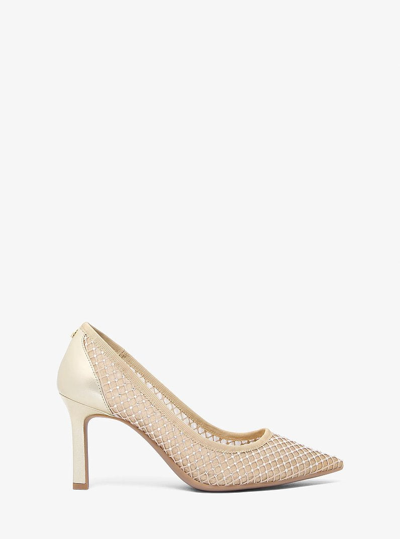 Michael Kors Willa Embellished Mesh Pump PALE GOLD