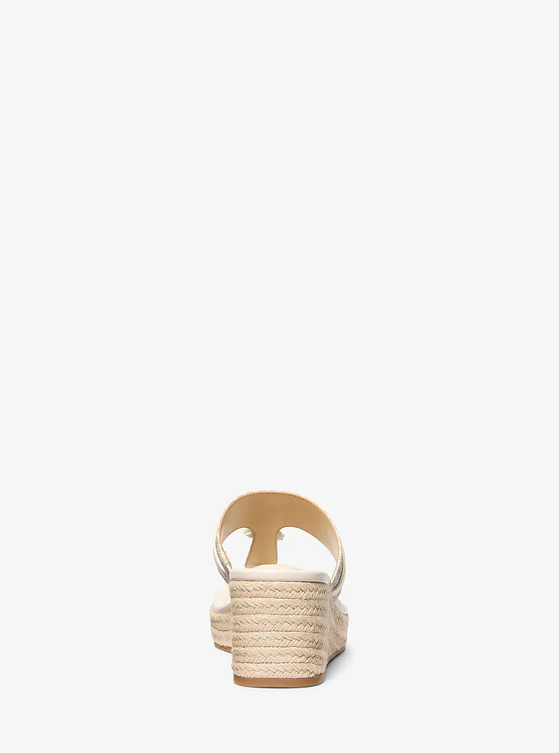 Michael Kors Zoe Signature Logo Wedge Sandal VANILLA