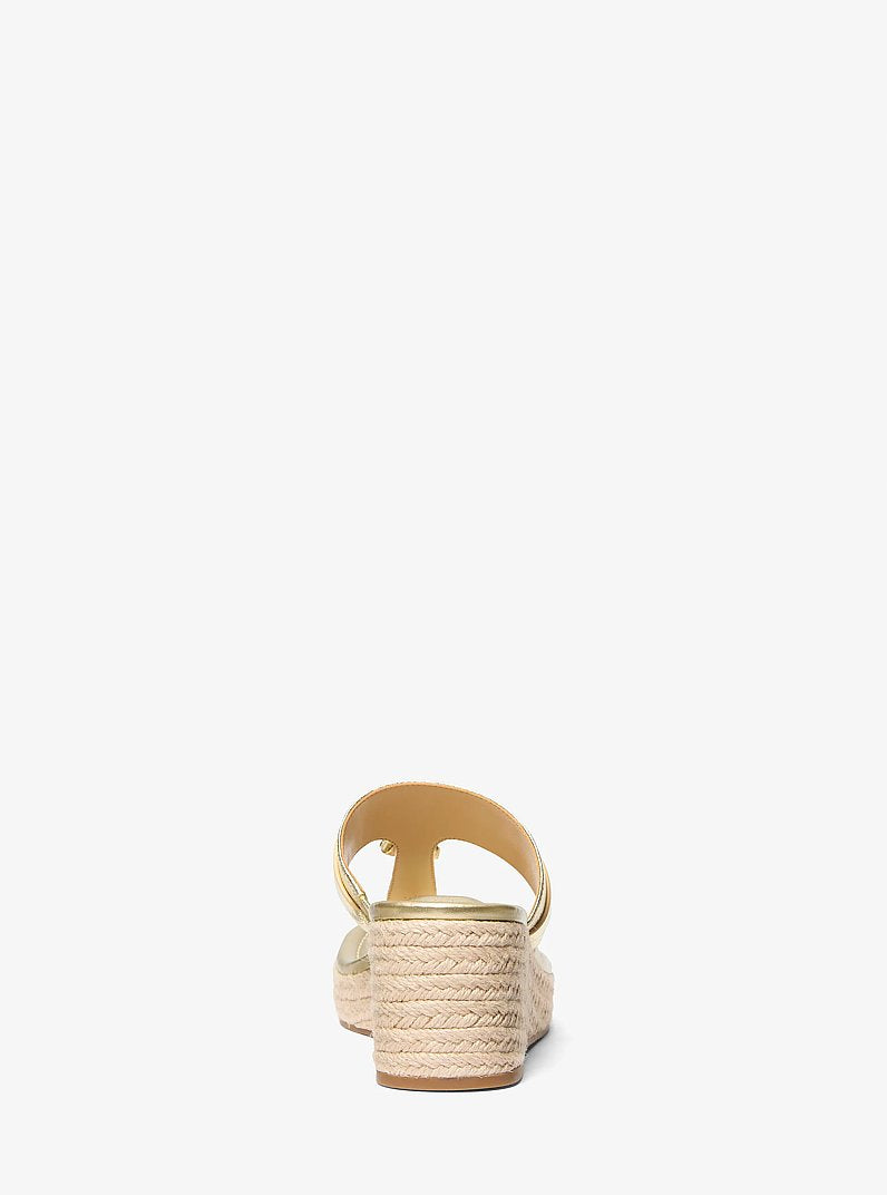 Michael Kors Zoe Metallic Wedge Sandal PALE GOLD