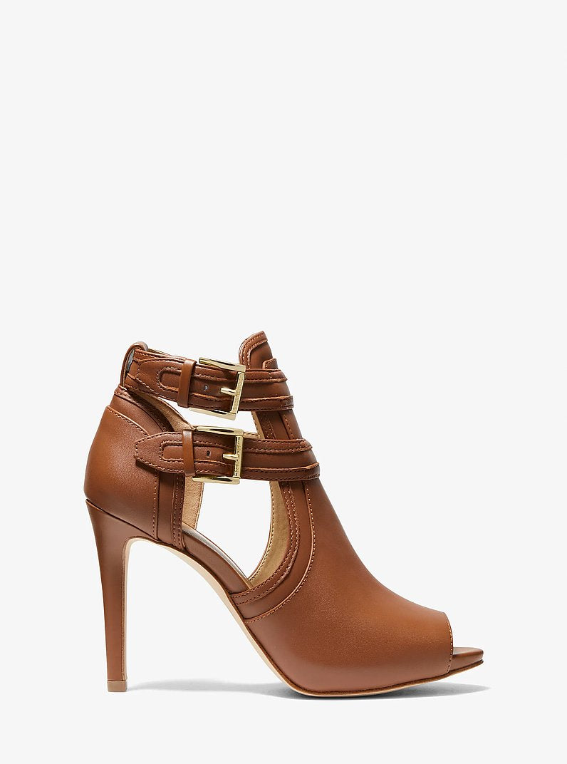 Michael Kors Blaze Open-Toe Ankle Boot LUGGAGE