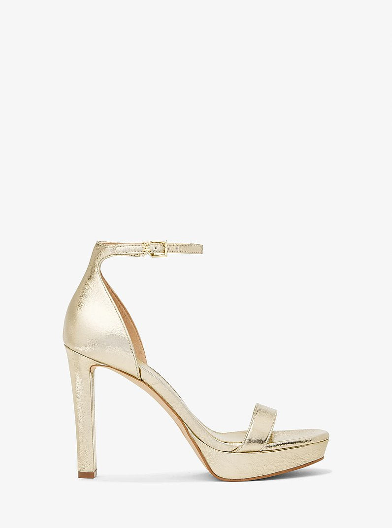 Michael Kors Margot Metallic Platform Sandal PALE GOLD