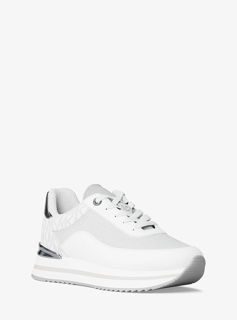 Michael Kors Hattie Mixed-Media Trainer BRIGHT WHT