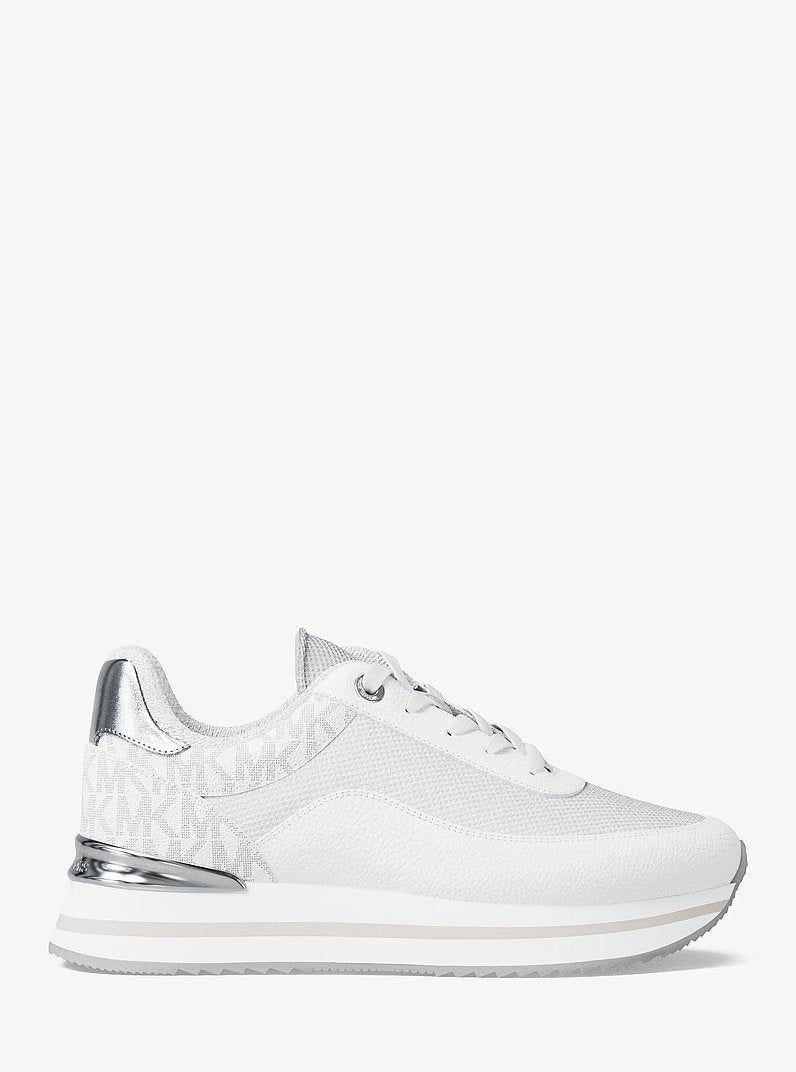Michael Kors Hattie Mixed-Media Trainer BRIGHT WHT