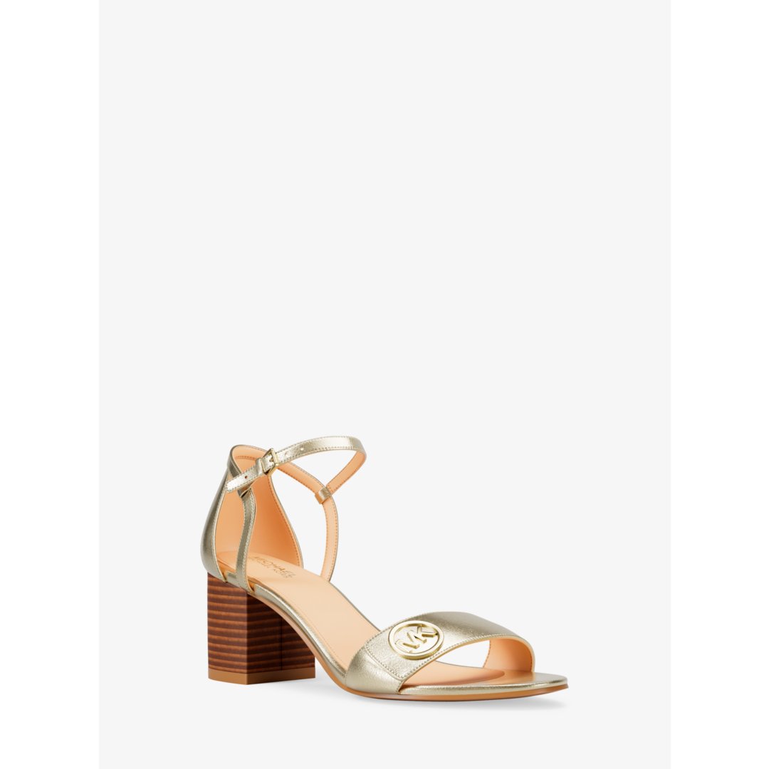 Michael Kors Hannah Metallic Block Heel Sandal