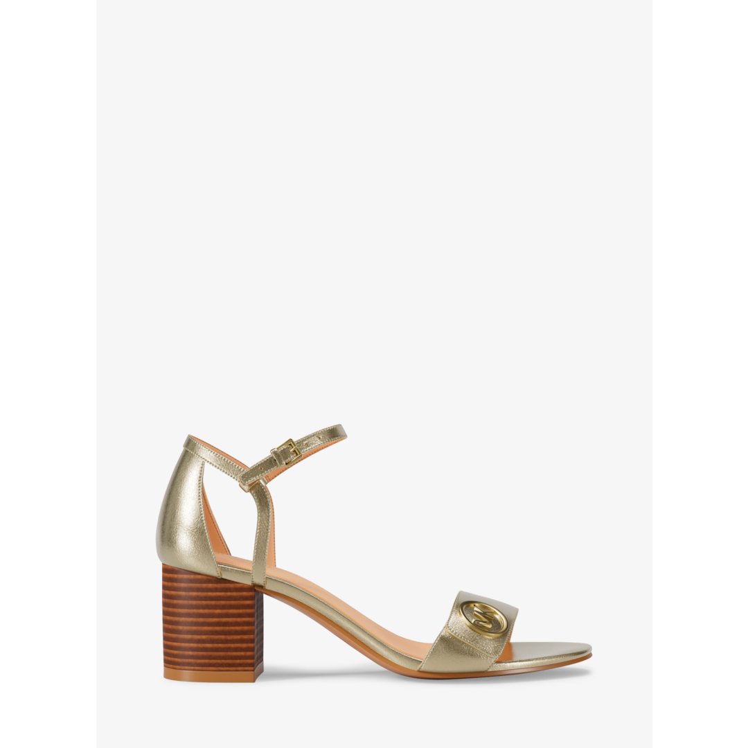 Michael Kors Hannah Metallic Block Heel Sandal