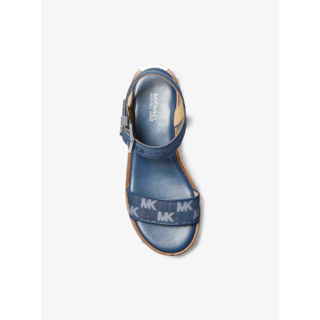 Michael Kors Richie Logo Jacquard Denim Espadrille Sandal