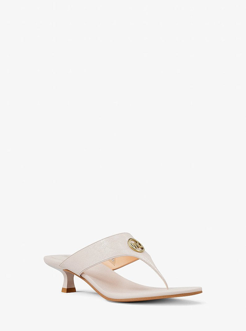 Michael Kors Anneka Patent Thong Sandal LT CREAM