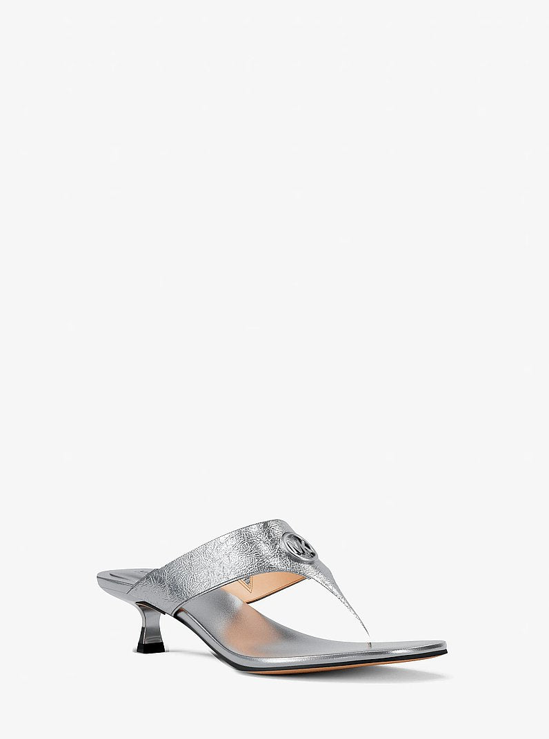 Michael Kors Anneka Metallic Thong Sandal SILVER