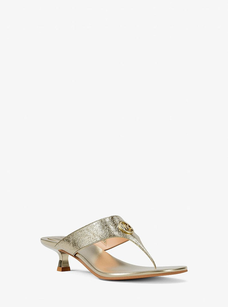 Michael Kors Anneka Metallic Thong Sandal PALE GOLD