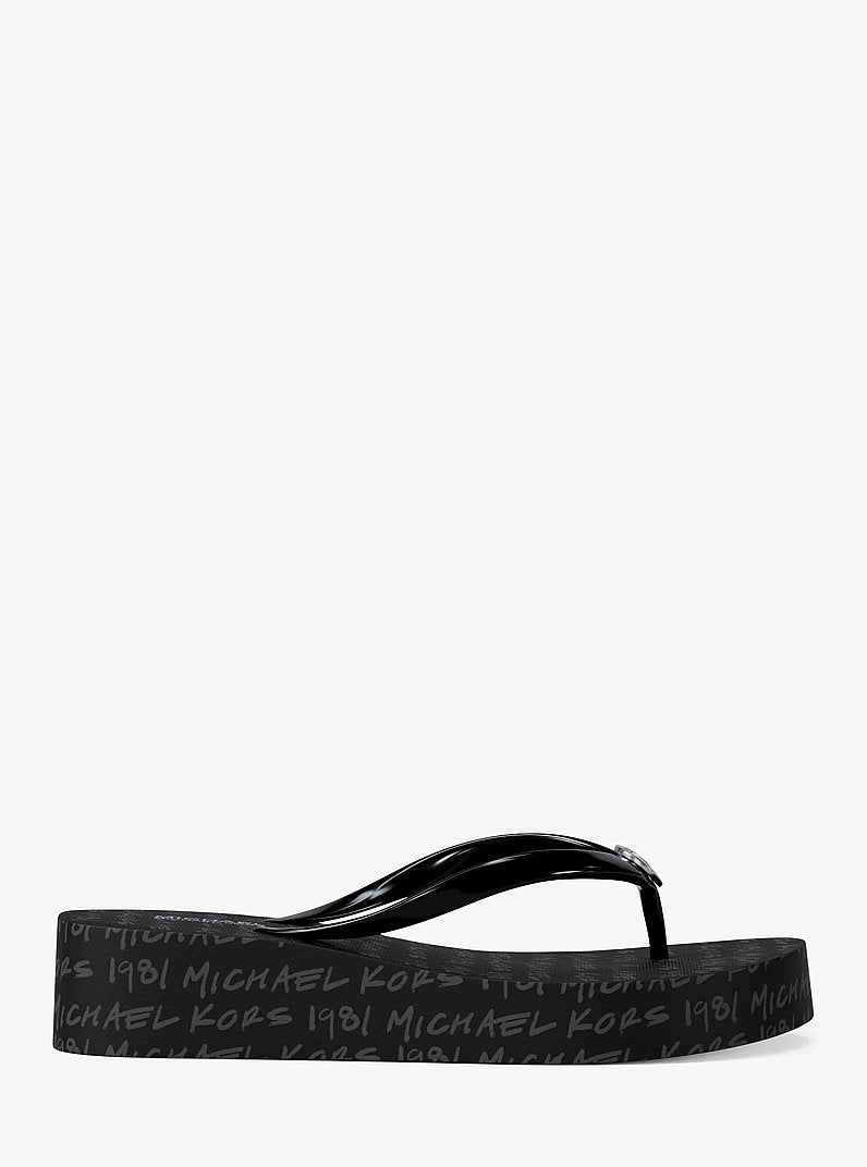 Michael Kors Bedford Logo Flip Flop BLACK