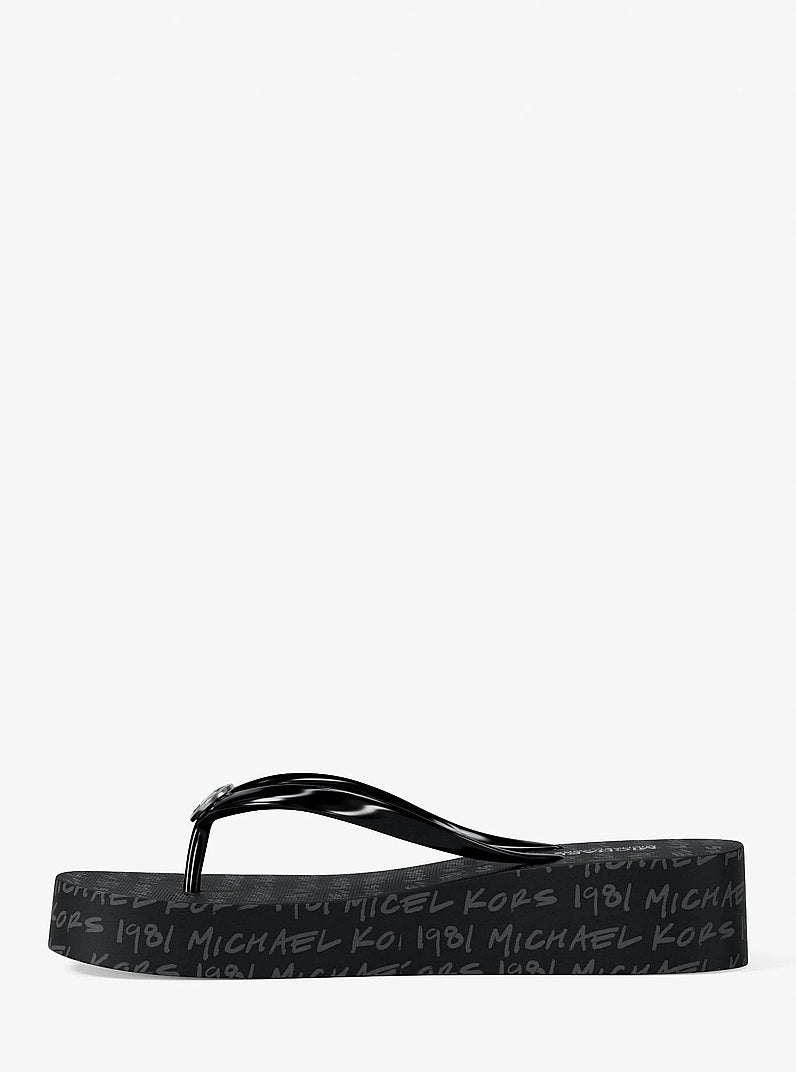 Michael Kors Bedford Logo Flip Flop BLACK