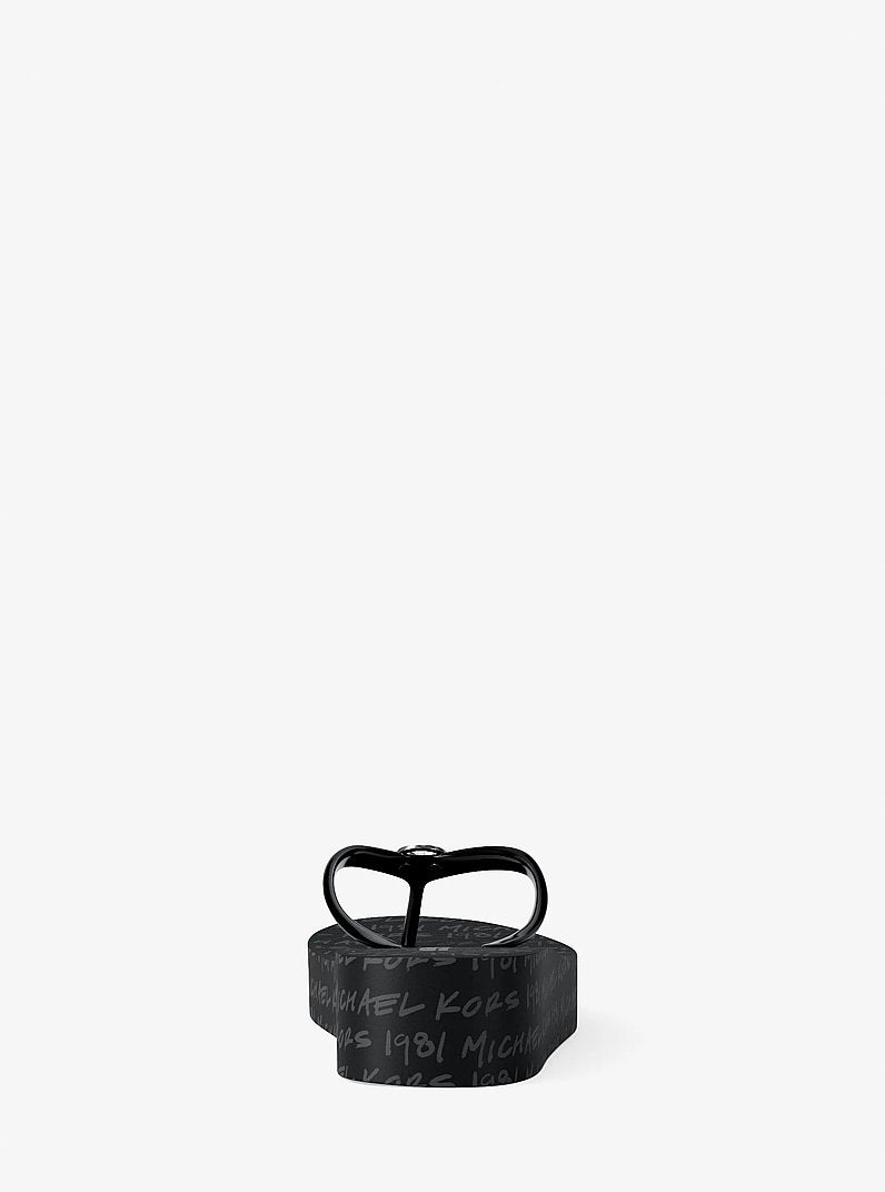 Michael Kors Bedford Logo Flip Flop BLACK