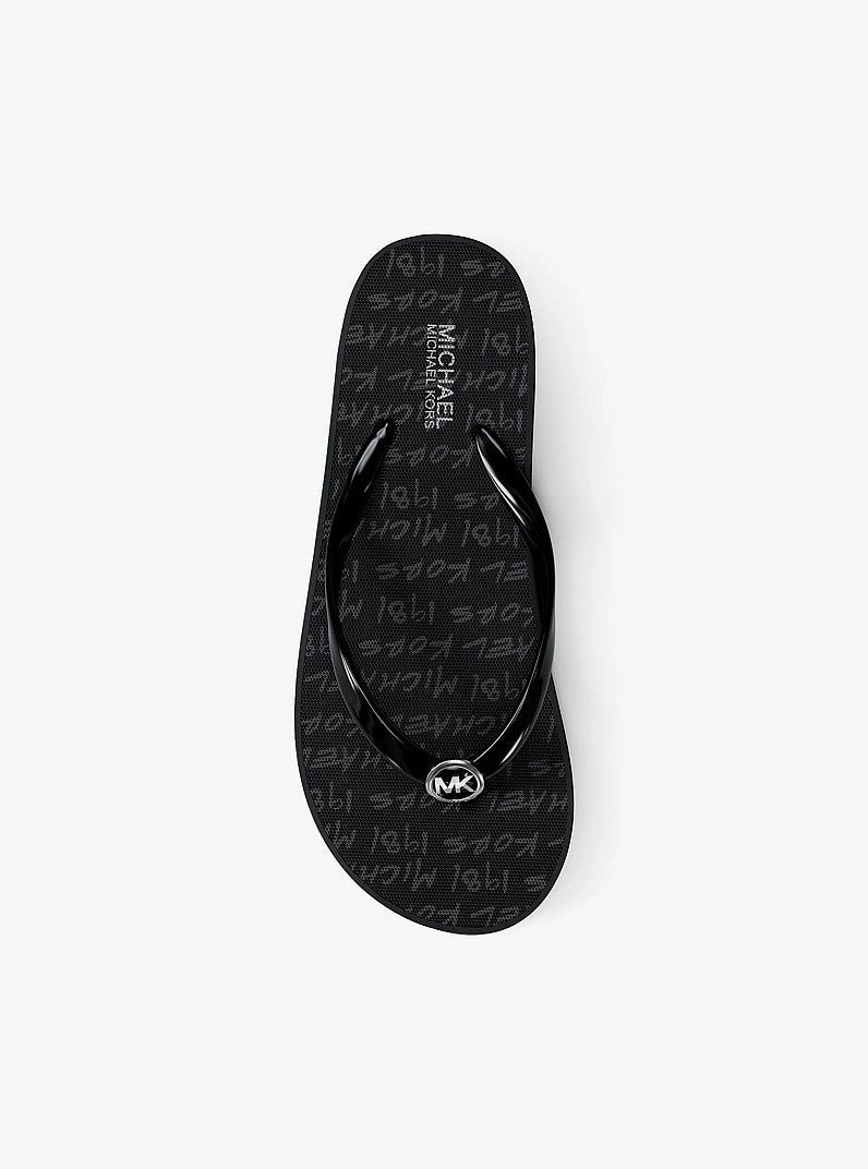 Michael Kors Bedford Logo Flip Flop BLACK